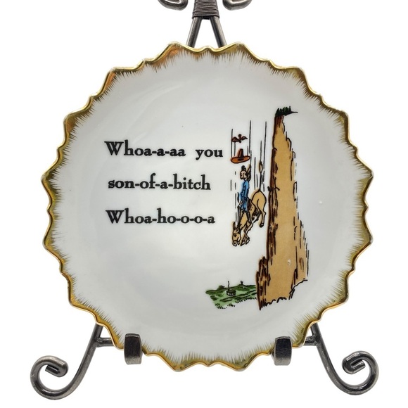 Vintage W.N. Co Ceramics Cartoon "Whoa You SOB" Decorative Plate - Picture 1 of 7